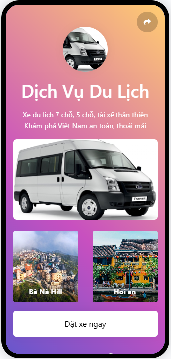 Ảnh chụp màn hình ví dụ trang dịch vụ