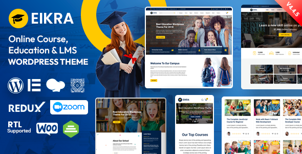 Eikra 4.4.19 – Theme WordPress Giáo dục với Hệ thống Quản lý Học tập