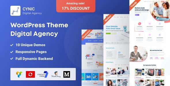 Agency Cynic 1.16.1 – Theme WordPress dành cho công ty khởi nghiệp và công ty kỹ thuật số