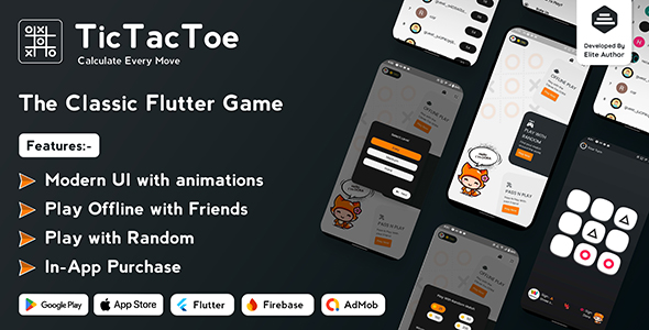 Tic Tac Toe – Trò chơi Tic Tac Toe Flutter cổ điển
