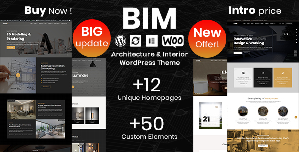 BIM 1.3.8 – Giao diện WordPress Elementor dành cho Kiến trúc & Thiết kế Nội thất