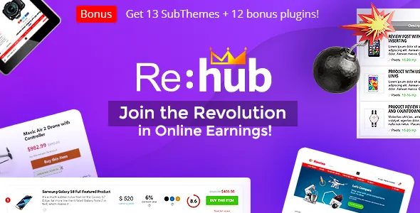 Rehub 19.9.4 – So sánh giá, Thị trường đa nhà cung cấp, Tiếp thị liên kết, Chủ đề cộng đồng