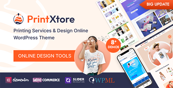PrintXtore 1.7.5 – Dịch vụ in ấn & Thiết kế trực tuyến Theme WordPress WooCommerce