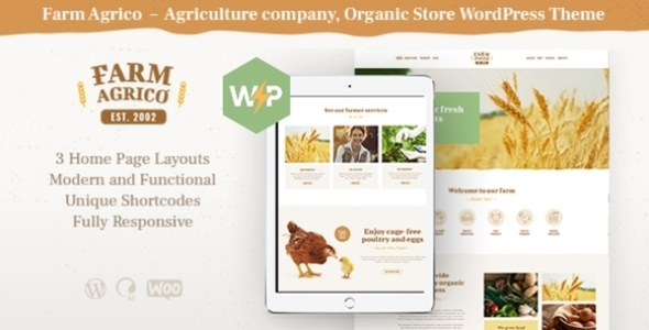 Farm Agrico 1.3.12 – Theme WordPress dành cho doanh nghiệp nông nghiệp và thực phẩm hữu cơ