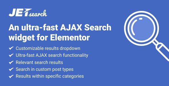 JetSearch 3.5.9 – Tìm kiếm AJAX nhanh nhất cho Elementor