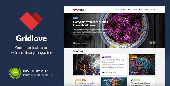 Gridlove 2.1 – Giao diện WordPress Tin tức & Tạp chí theo phong cách lưới sáng tạo