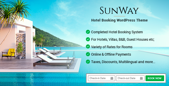 Sunway 5.6 – Giao diện WordPress đặt phòng khách sạn