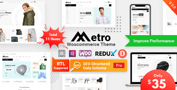 Metro 2.9 – Chủ đề WooCommerce tối giản