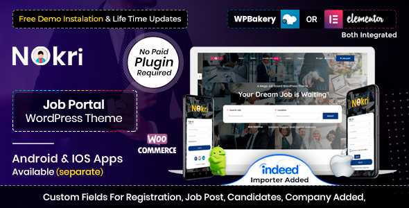 Nokri 1.6.4 – Giao diện WordPress cho trang web việc làm