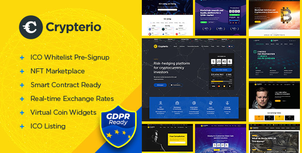 Crypterio 2.4.8 – Trang đích ICO và Chủ đề WordPress về tiền điện tử