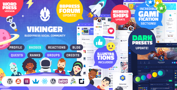 Vikinger 1.9.33 – Cộng đồng xã hội BuddyPress và GamiPress