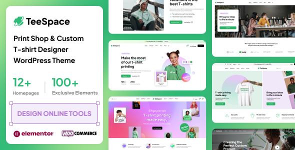 TeeSpace 1.3.3 – Giao diện WordPress thiết kế áo phông tùy chỉnh