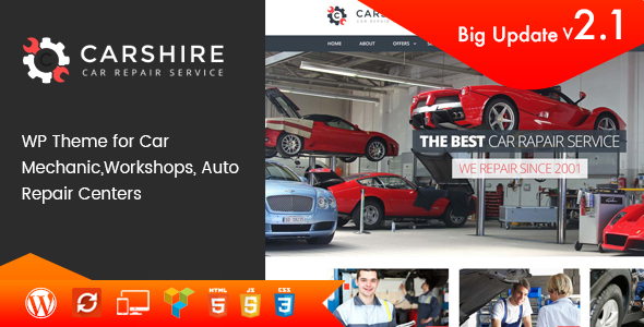 Car Shire 2.7 – Theme WordPress dành cho thợ máy và sửa chữa ô tô
