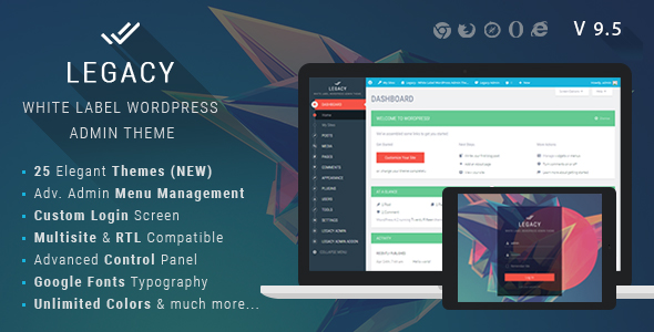 Legacy 9.6 – Giao diện quản trị WordPress nhãn trắng