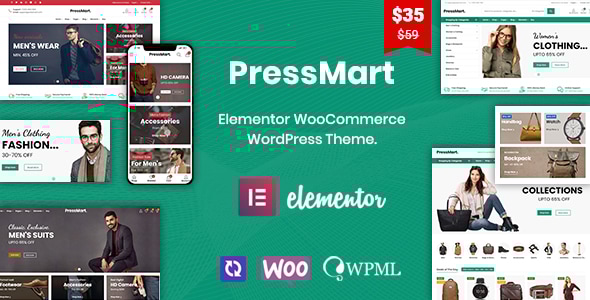 PressMart 1.2.21 – Giao diện WordPress WooCommerce hiện đại của Elementor