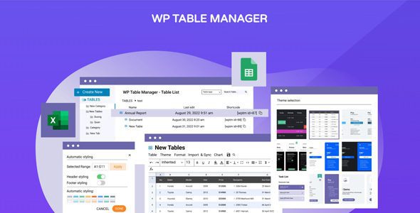 WP Table Manager 4.1.5 – Plugin chỉnh sửa bảng WordPress