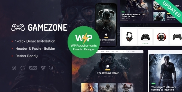 Gamezone 1.1.1 – Giao diện WordPress cho Blog & Cửa hàng Game