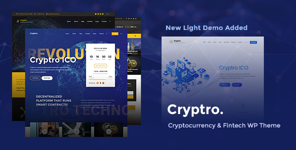 Cryptro 1.4.0 – Chủ đề WordPress về tiền điện tử, chuỗi khối, Bitcoin và công nghệ tài chính