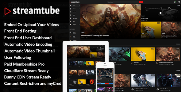 StreamTube 4.13 – Chủ đề WordPress video
