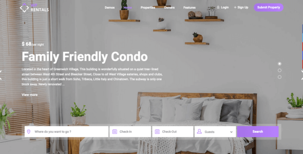 WP Rentals 3.13.1 – Giao diện WordPress đặt phòng lưu trú