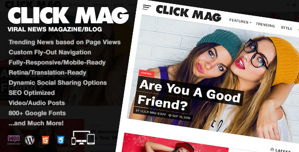 Click Mag 3.4.0 – Giao diện Blog Tạp chí Tin tức WordPress lan truyền
