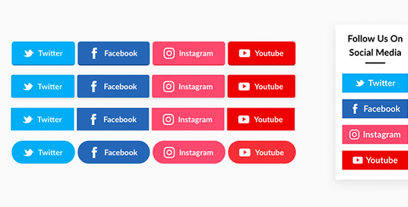 Nút chia sẻ và theo dõi mạng xã hội tuyệt vời 119.0