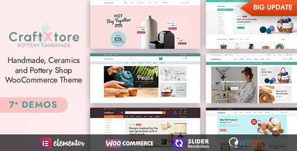 CraftXtore 1.6.4 - Giao diện WooCommerce cho cửa hàng đồ thủ công, gốm sứ