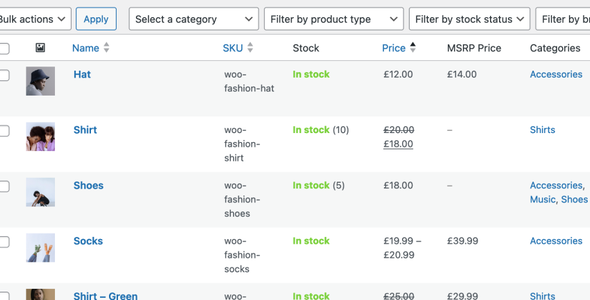 Giá bán lẻ đề xuất của WooCommerce 3.4.24
