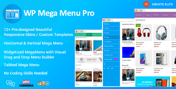 WP Mega Menu Pro 2.1.6 – Menu Mega đáp ứng