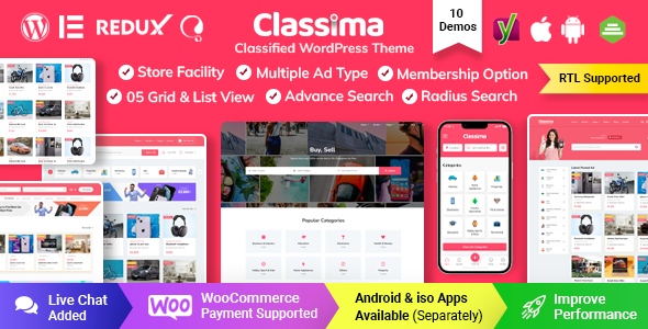 Classima 2.11.1 – Giao diện WordPress rao vặt