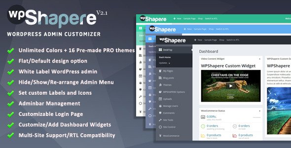 WPShapere 7.0.5 – Giao diện quản trị WordPress
