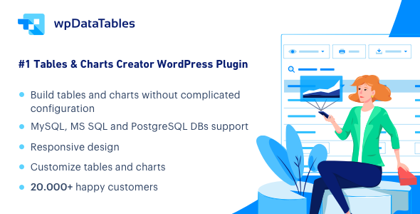 wpDataTables Pro 7.3 + Tất cả 3 tiện ích bổ sung