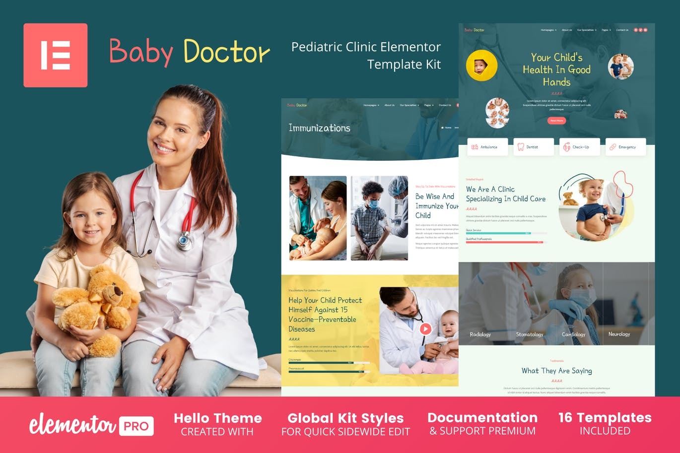 Baby Doctor – Bộ mẫu Elementor cho phòng khám nhi khoa