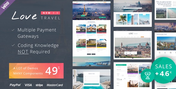 Love Travel 5.3 – Công ty du lịch sáng tạo WordPress