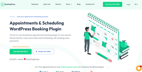 BookingPress Pro 4.3.5 – Plugin đặt lịch hẹn và đặt lịch hẹn cho WordPress